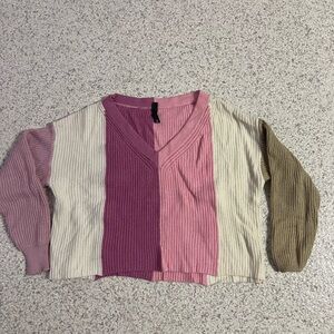 Alya Pink and Purple Knit Sweater
